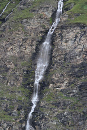 Streams from mountain rivers flow in Plateau Rosa, Breuil-Cervinia, Italyの写真素材