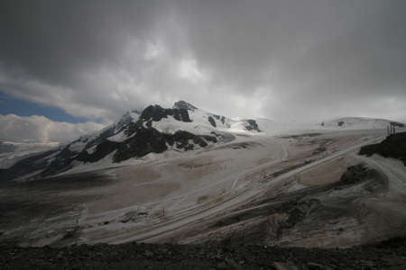 panoramic view of the glacier Plateau Rosa, Aosta Valley - Italyの写真素材