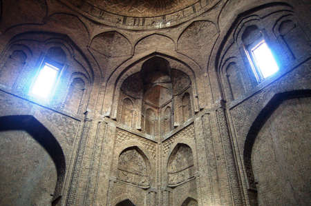 Architecture details of the Jameh Mosque of Isfahan, Iran.のeditorial素材