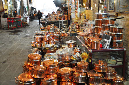 Traditional iranian souvenirs in market Bazaar in Isfahan Iranのeditorial素材