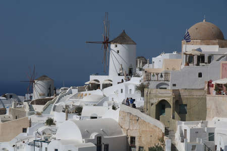 Panoramic view of Santorini, Greeceの写真素材