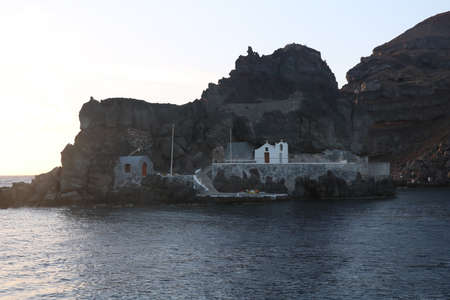 Beautiful landscape of Satorini island, Greeceの写真素材