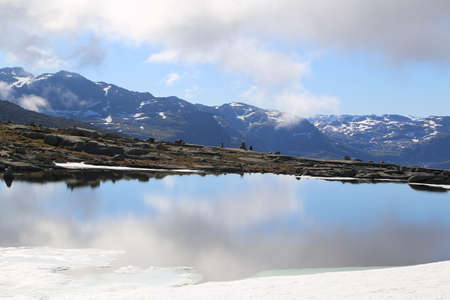 The way to Trolltunga, Norwayの写真素材