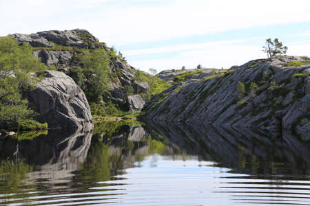 Beautiful Norway scenery near Pulpit Rock (Preikestolen)の写真素材