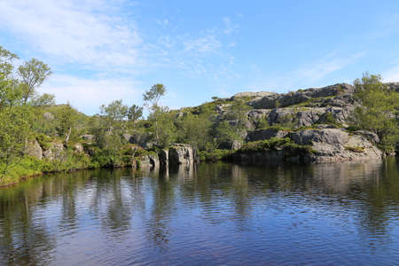 Beautiful Norway scenery near Pulpit Rock (Preikestolen)の写真素材