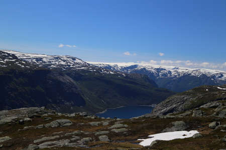 The way to Trolltunga, Norwayの写真素材