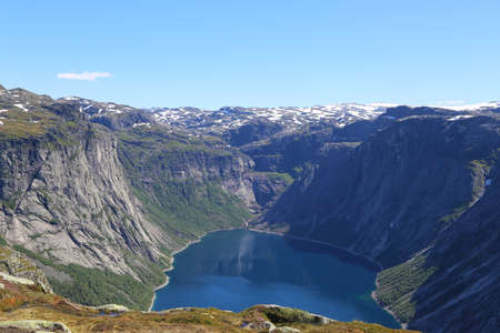 The way to Trolltunga, Norwayの写真素材