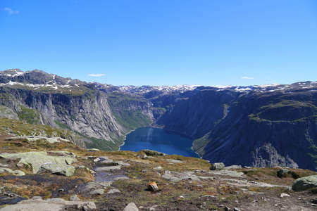 The way to Trolltunga, Norwayの写真素材