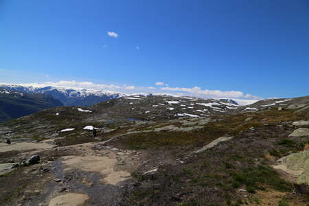 The way to Trolltunga, Norwayの写真素材