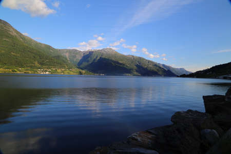 Hardangerfjord in south western Norway in the summerの写真素材