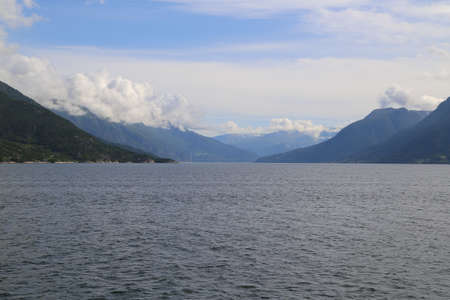 Hardangerfjord in south western Norway in the summerの写真素材