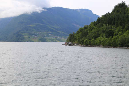 Hardangerfjord in south western Norway in the summerの写真素材