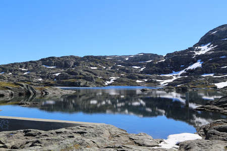The way to Trolltunga, Norwayの写真素材