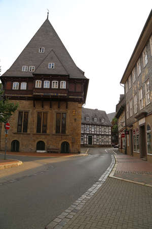 Street in the Old town of Goslar, Lower Saxony, Germanyのeditorial素材