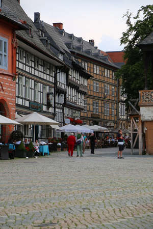 Street in the Old town of Goslar, Lower Saxony, Germanyのeditorial素材