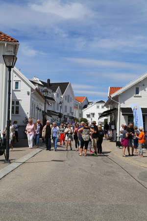 A calm summers day in Marina Kristiansand Lillesand, Norwayのeditorial素材