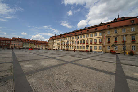 Beautiful houses and street in the Old Town of Bamberg, Germanyのeditorial素材