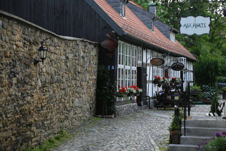Street in the Old town of Goslar, Lower Saxony, Germanyのeditorial素材