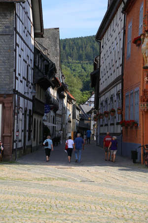 Street in the Old town of Goslar, Lower Saxony, Germanyのeditorial素材