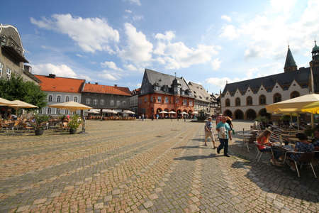 Street in the Old town of Goslar, Lower Saxony, Germanyのeditorial素材