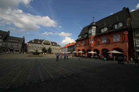 Street in the Old town of Goslar, Lower Saxony, Germanyのeditorial素材