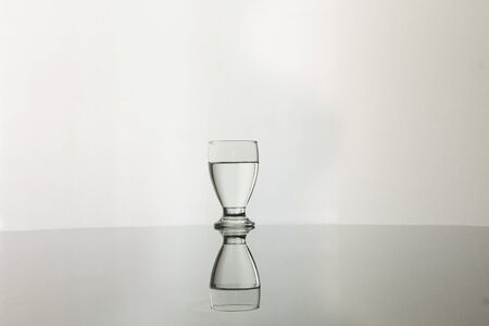 glass of water with white backgroundの写真素材