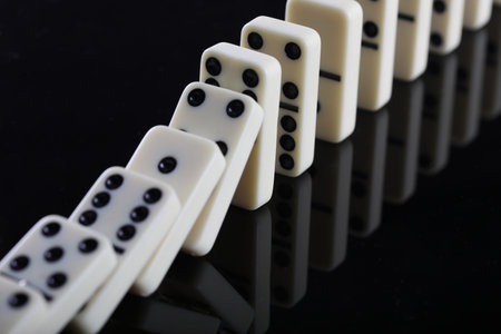 Dominoes on a black background. Dominoes isolated on black background