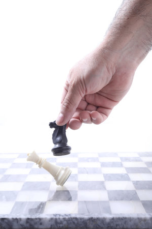 Chess on a chessboard.の写真素材