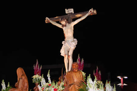 Christ marching in procession