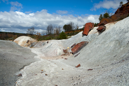 White and red contrast soil.