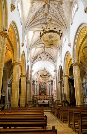 Interior view of a church. Our Lady of the Assumption Cathedral, Elvas, Portugalのeditorial素材