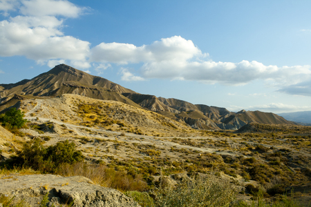 Desert Tabernas. landscape in Almeria province, Spain. This place was the background of many west movies.の写真素材