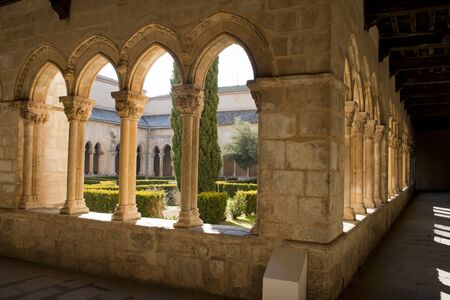 Medieval cloister of Santa Maria la Real de Nieva, Segoviaのeditorial素材