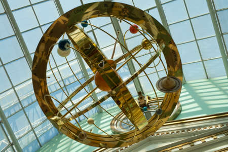 Alcobendas, Spain December 26, 2019: Armillary sphere suspended on the ceiling of a Spanish mallのeditorial素材