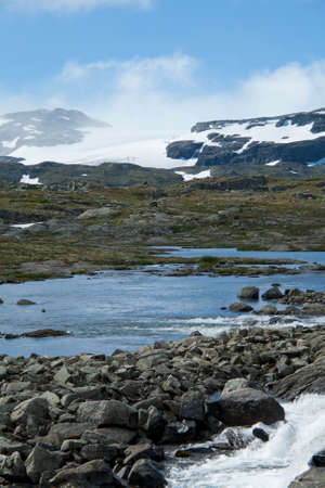 Glacier landscape in Finse, Norwayの写真素材