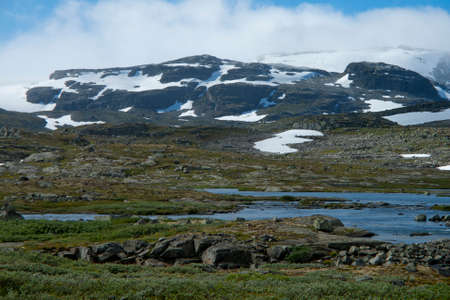 Glacier landscape in Finse, Norwayの写真素材