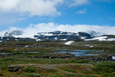 Glacier landscape in Finse, Norwayの写真素材