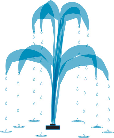Water fountain with four sprayers and dropletsのイラスト素材