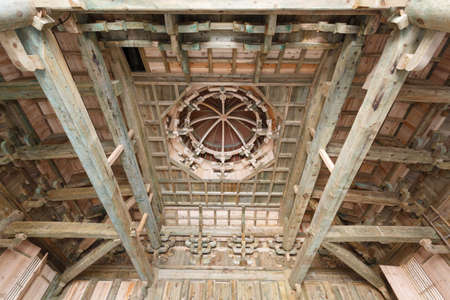 Classical building structure in ancient China  Bagua (Eight Diagrams) sunk panel (caisson ceiling)のeditorial素材