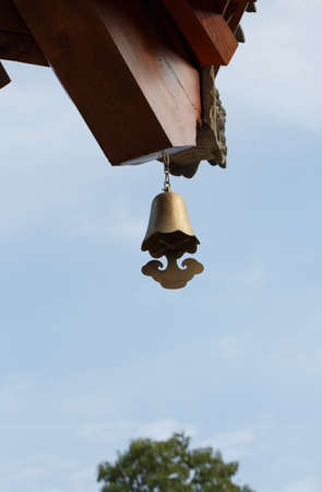 Wooden eaves of traditional style roof.
