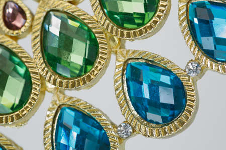 Color jewelry feature. Jewelry parts, peacock tail decorations,