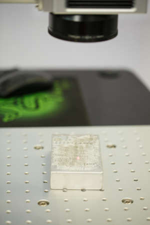 Laser engraving Chinese characters, information technologyのeditorial素材