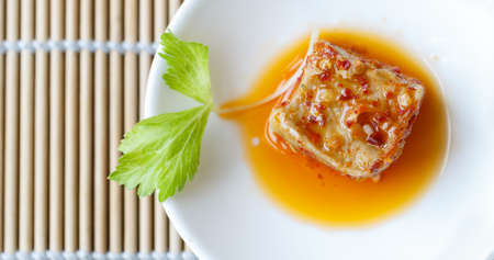 A piece of  fermented bean curdの写真素材