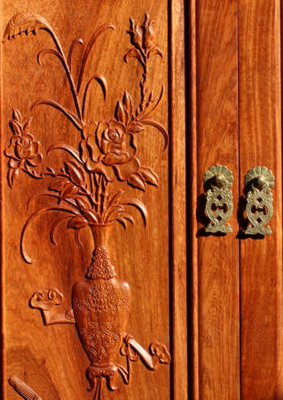 The traditional carving, wood carving backgroundのeditorial素材