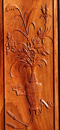 The traditional carving, wood carving backgroundのeditorial素材