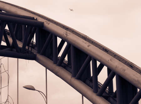 Urban black and white landscape, modern architecture