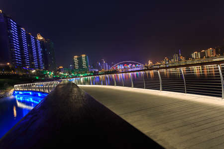 modern city at nightの写真素材