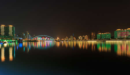 modern city at nightの写真素材