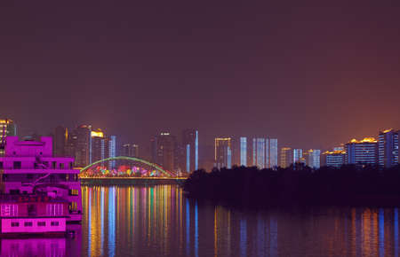 modern city at nightのeditorial素材