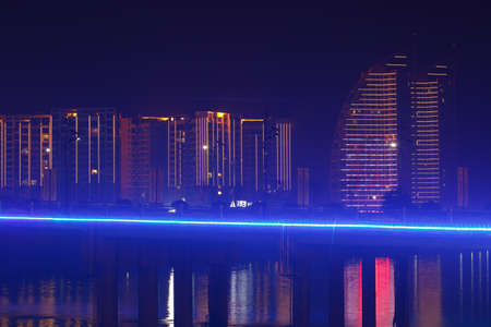 modern city at nightのeditorial素材